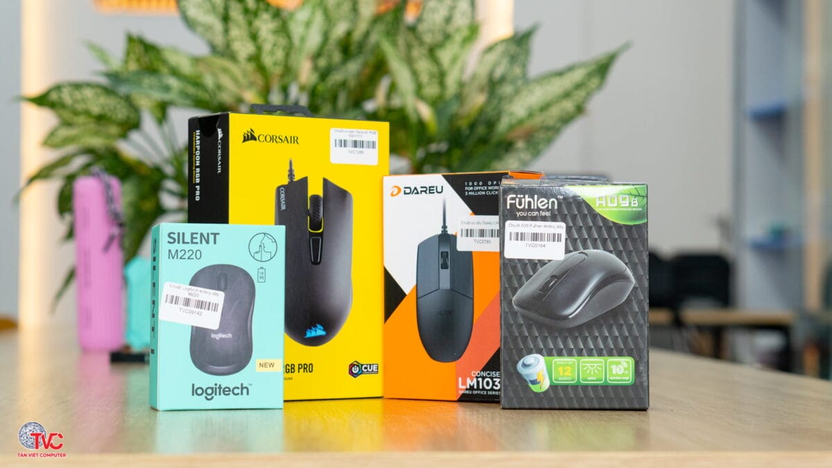 Ảnh sản phẩm chuột máy tính Logitech, Corsair, Dareu, Fühlen chụp cho Tân Việt Computer