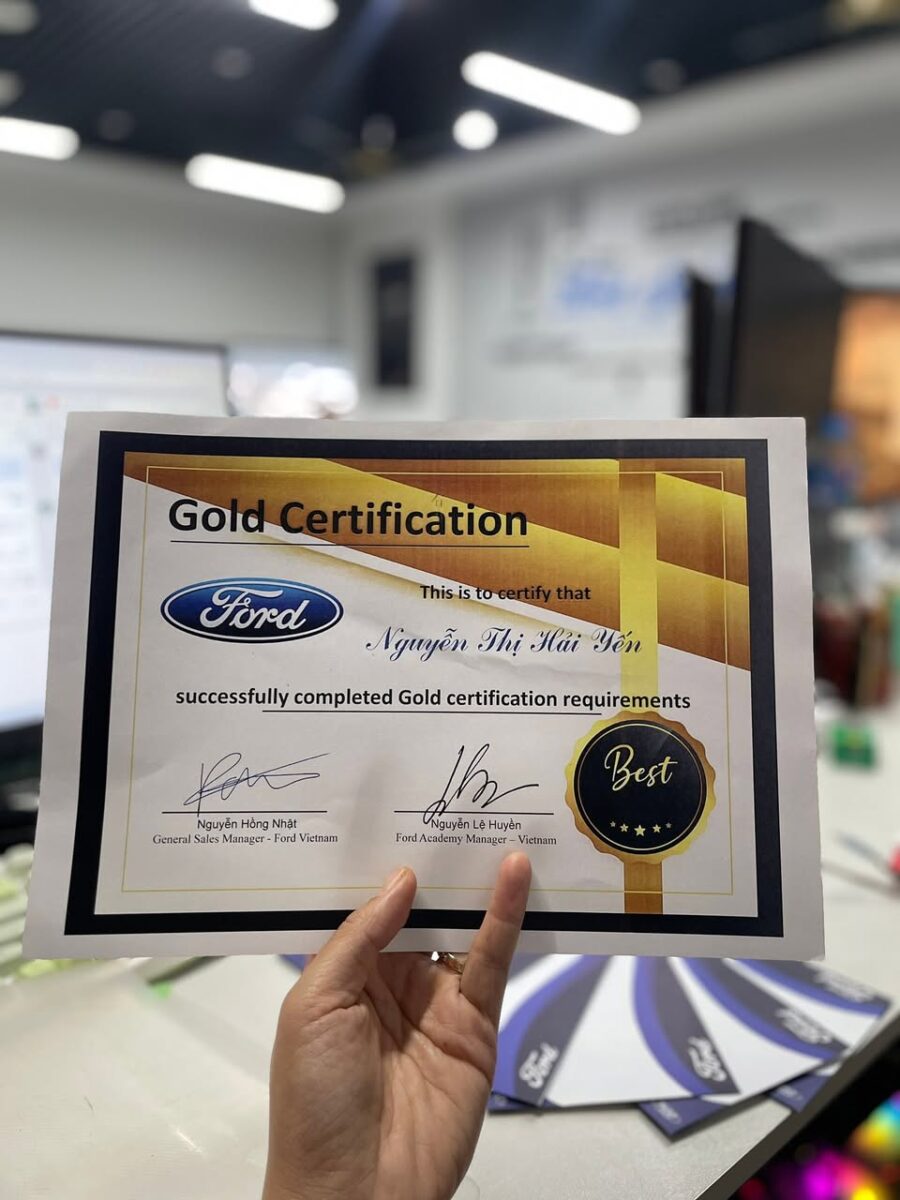 Chứng nhận Gold Certification Ford Việt Nam - Hải Yến Ford Cẩm Phả
